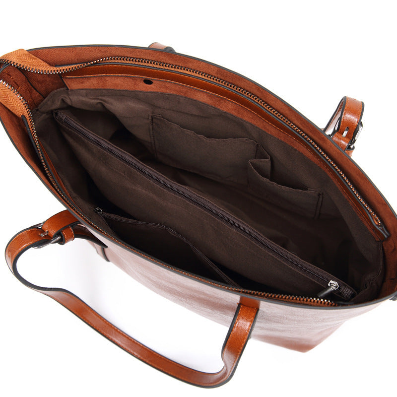 SOPHIA - REFINED ELEGANCE LEATHER TOTE BAG