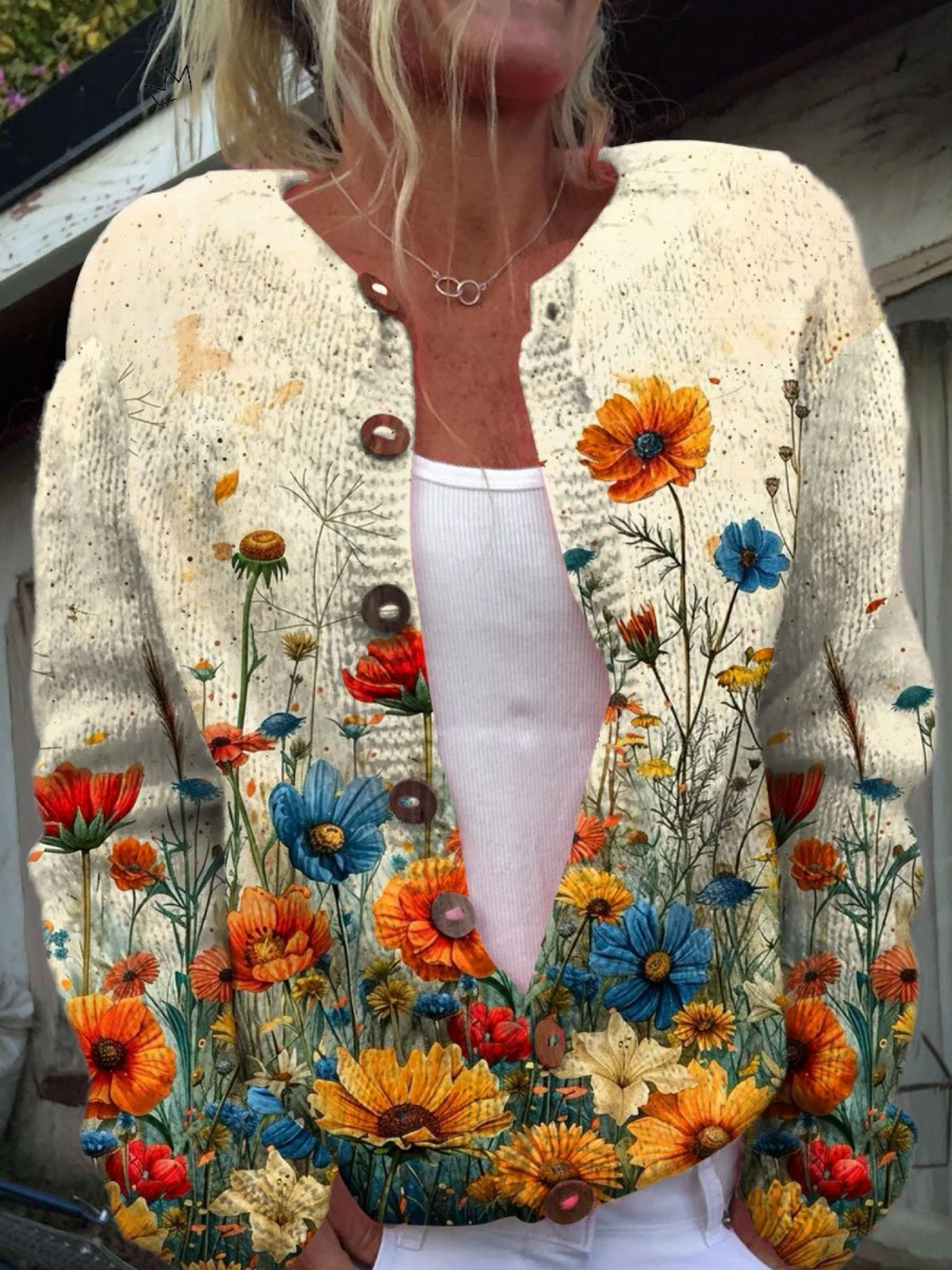 LUNARA | WOMENS VINTAGE KNIT CARDIGAN SWEATER