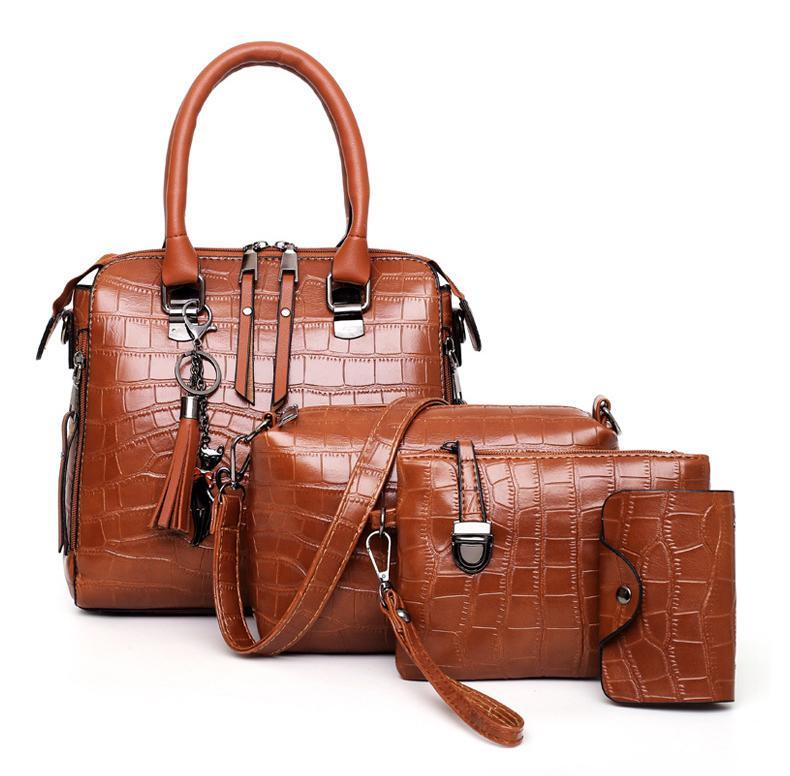 EVELYN - EVERYDAY ELEGANCE 4-PIECE LEATHER BAG SET