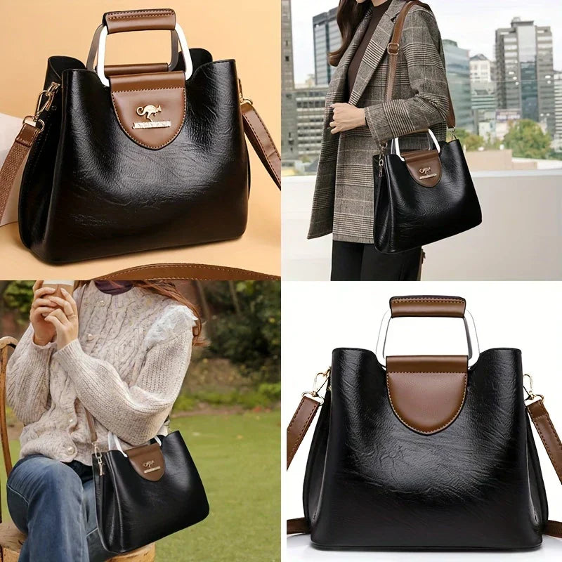 ISABELLA - CHIC LEATHER BUCKET BAG