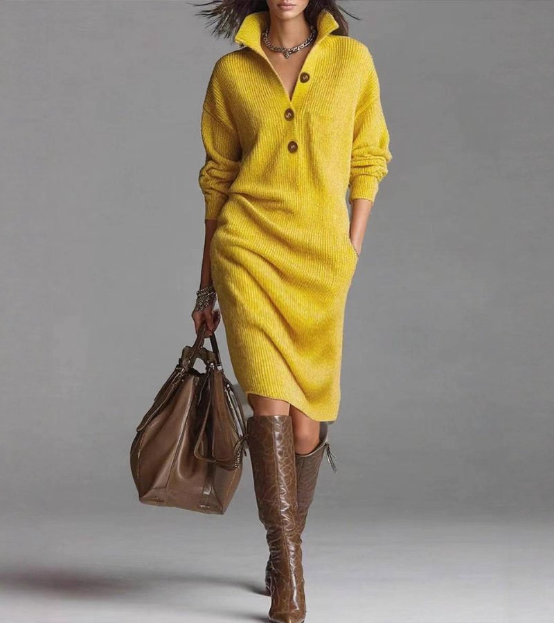 Mara | Knit Button Dress