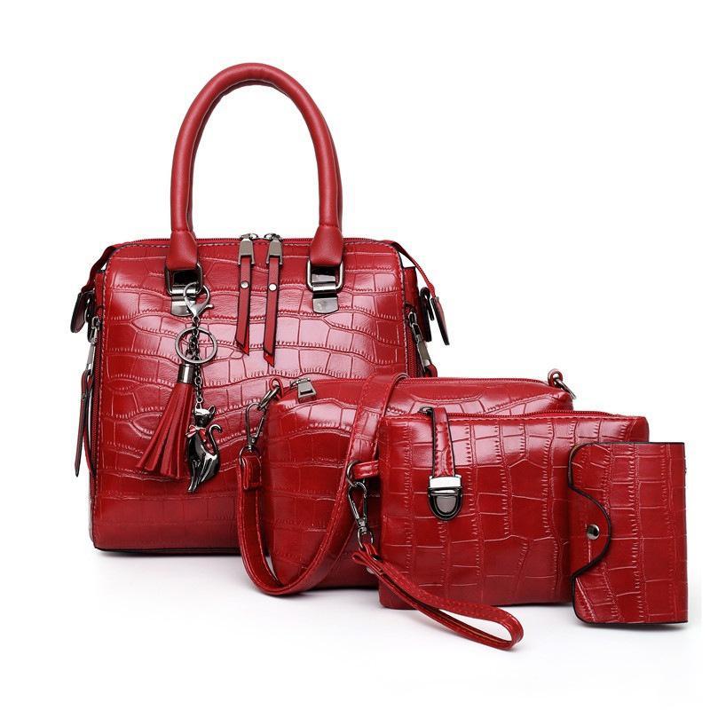 EVELYN - EVERYDAY ELEGANCE 4-PIECE LEATHER BAG SET