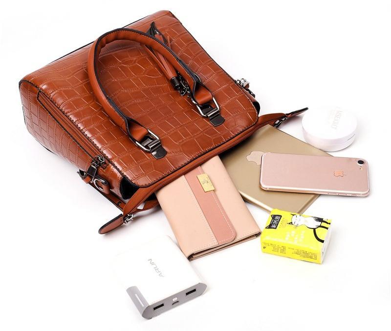 EVELYN - EVERYDAY ELEGANCE 4-PIECE LEATHER BAG SET
