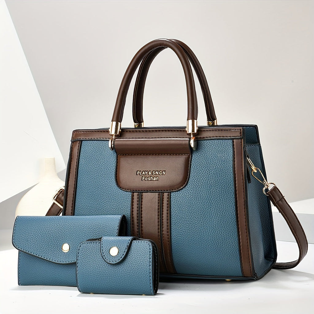 LUNA - ELEGANT 3-PIECE LEATHER BAG SET