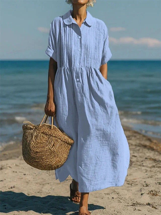 ALICE | COTTON BUTTON SHIRT DRESS
