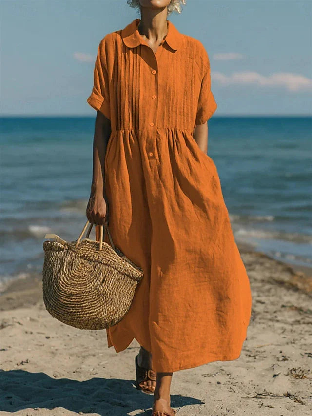 ALICE | COTTON BUTTON SHIRT DRESS