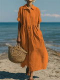 ALICE | COTTON BUTTON SHIRT DRESS