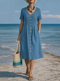 BARBARA | ELEGANT BUTTON MIDI DRESS