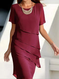 Lillian | Elegant Chiffon Style Midi Dress