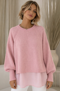 SIENNA | PINK LAYERED KNIT SWEATER