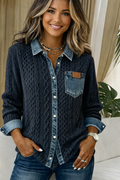 AMELIA | DENIM PATCHWORK SHIRT