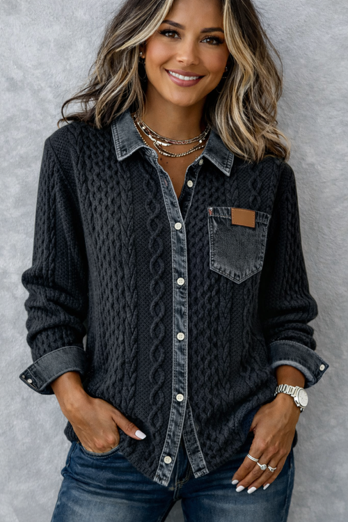 AMELIA | DENIM PATCHWORK SHIRT