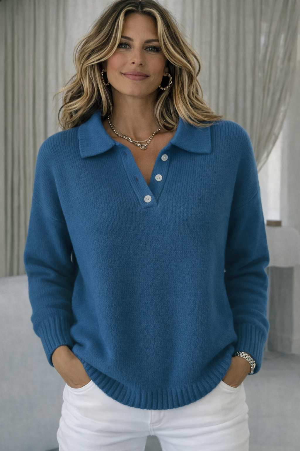 FREYA | KNIT POLO SWEATER