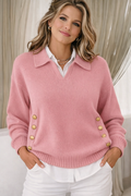 MAYA | BUTTON DETAIL KNIT SWEATER