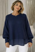 SIENNA | PINK LAYERED KNIT SWEATER