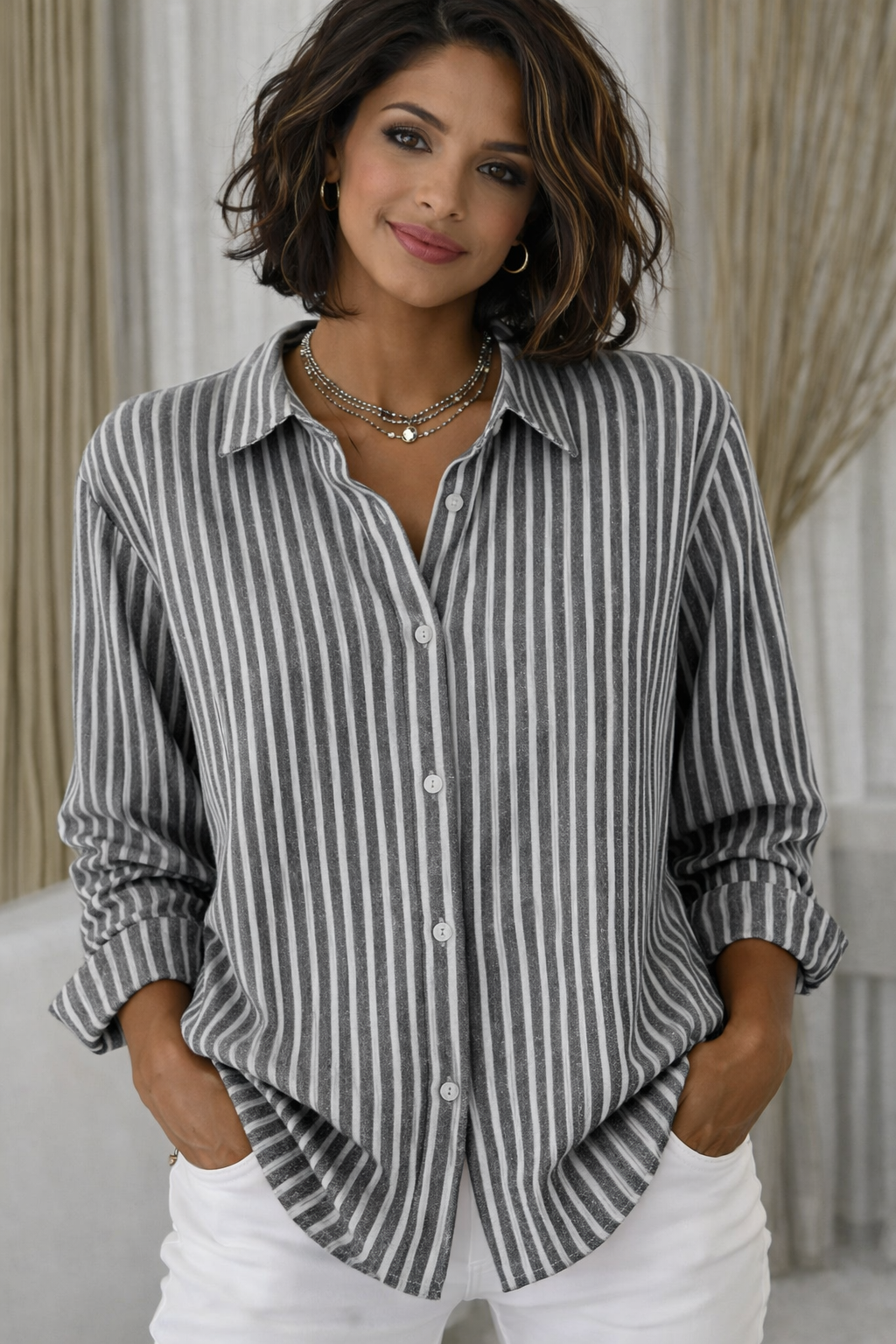 HEIDI | STRIPED BUTTON SHIRT