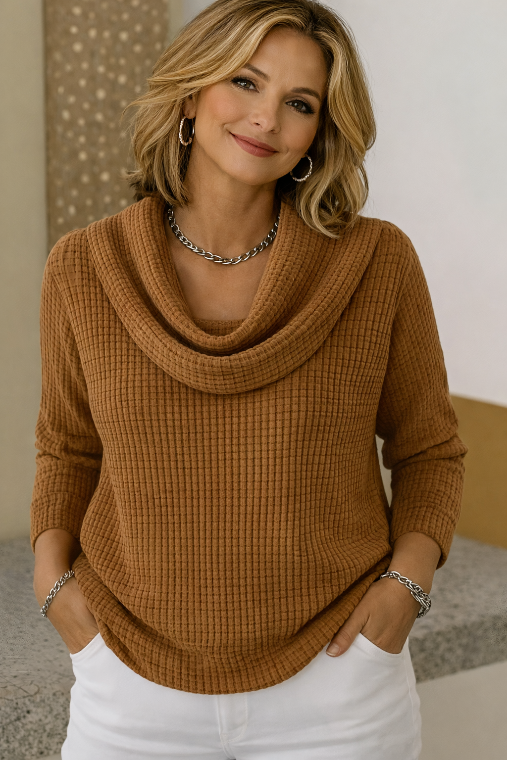 VIOLET | TEXTURED SWEATER WITH COLLAR