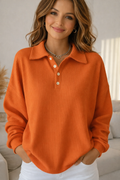 LOLA | TEXTURED POLO SWEATER