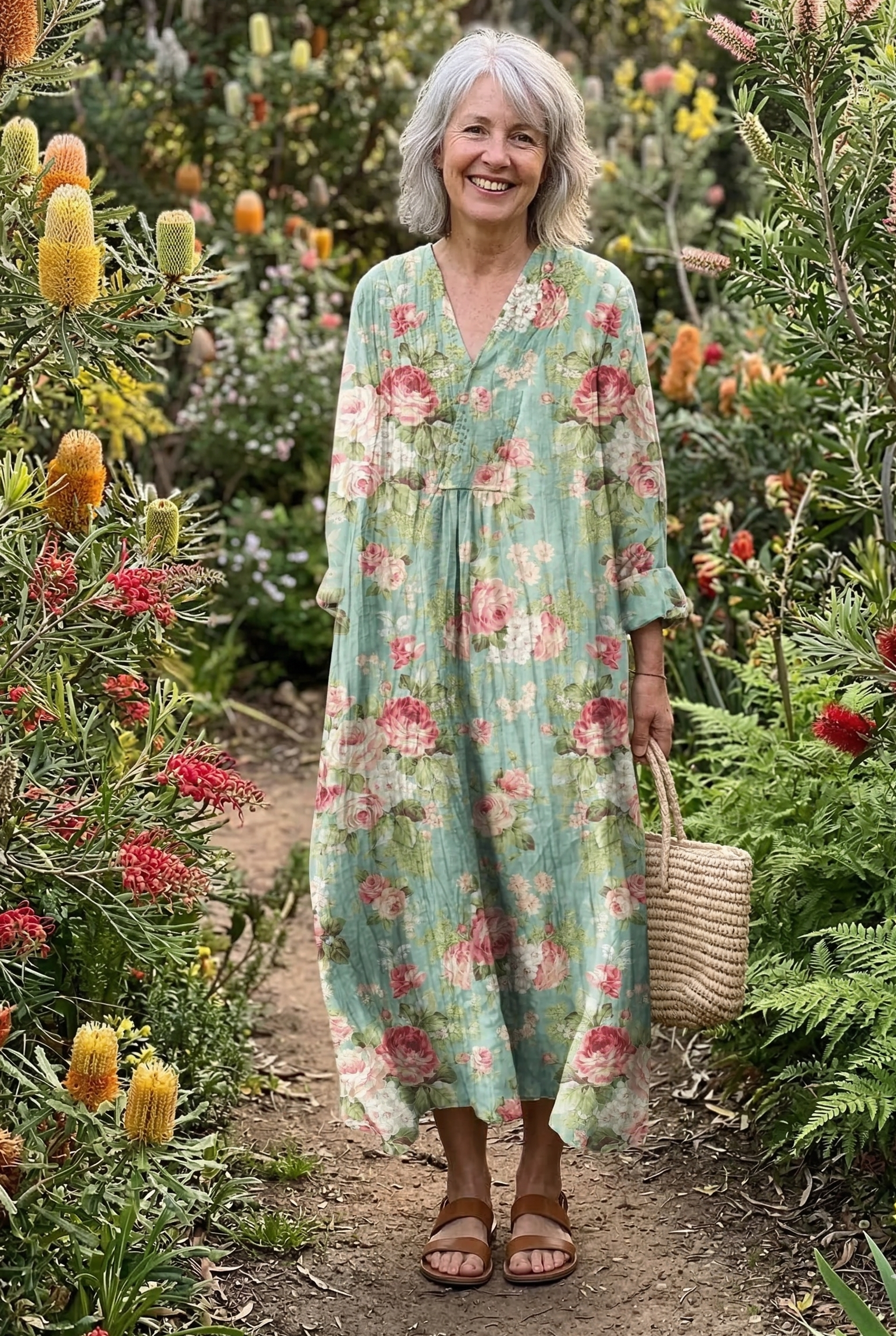 The Watercolour Floral Midi Dress