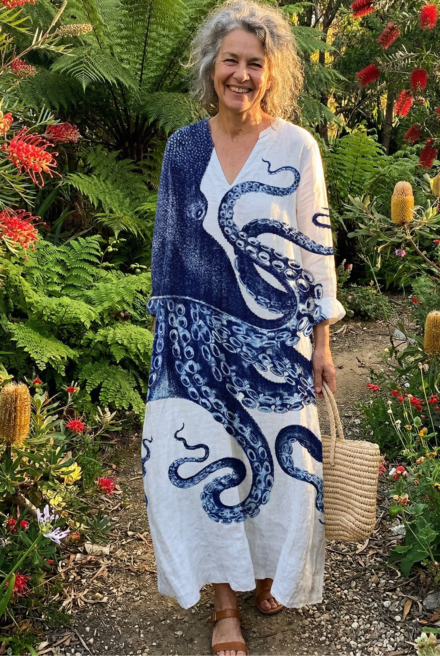 The Octopus Art Print Midi Dress