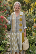 The Abstract Geometric Art Midi Dress