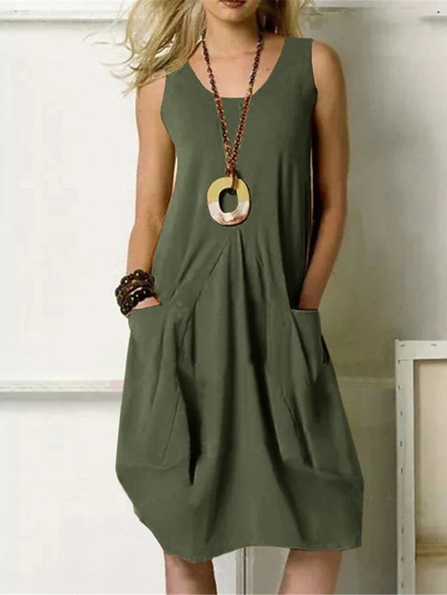 KLARA | MIDI DRESS WITH POCKETS