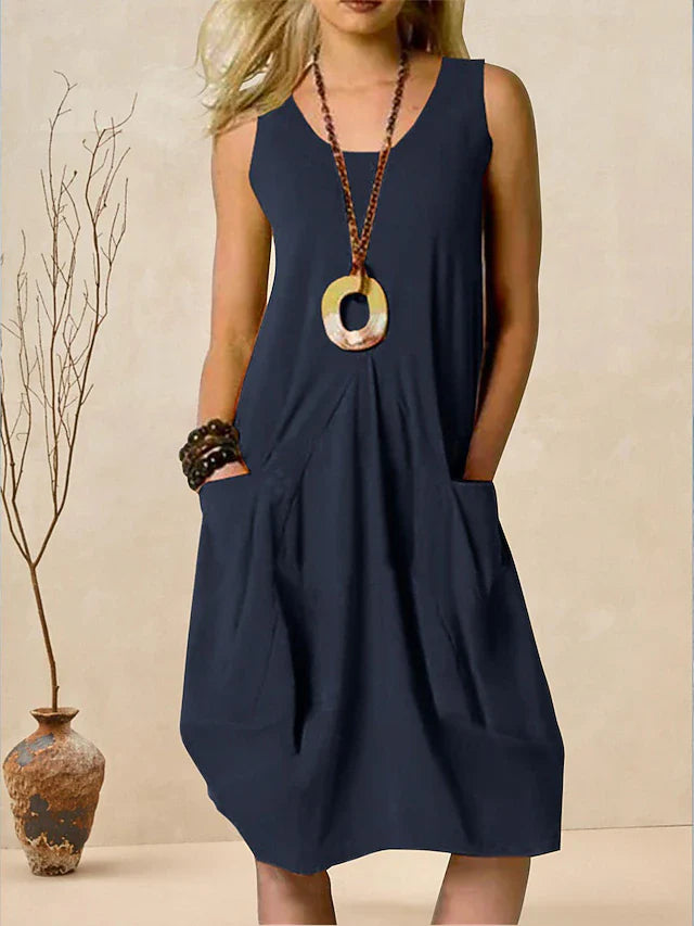 KLARA | MIDI DRESS WITH POCKETS
