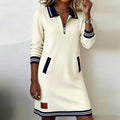 Astra | Sweater Dress with Zip Collar