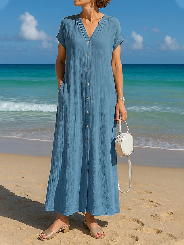 SYBIL | FLOWY BUTTON DRESS