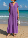SYBIL | FLOWY BUTTON DRESS