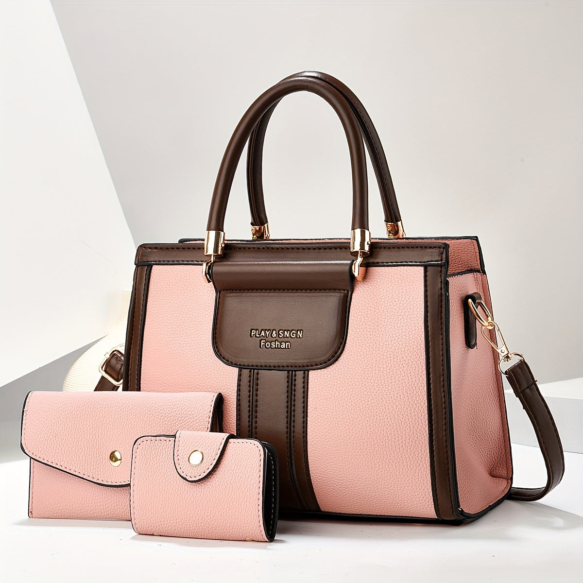 LUNA - ELEGANT 3-PIECE LEATHER BAG SET